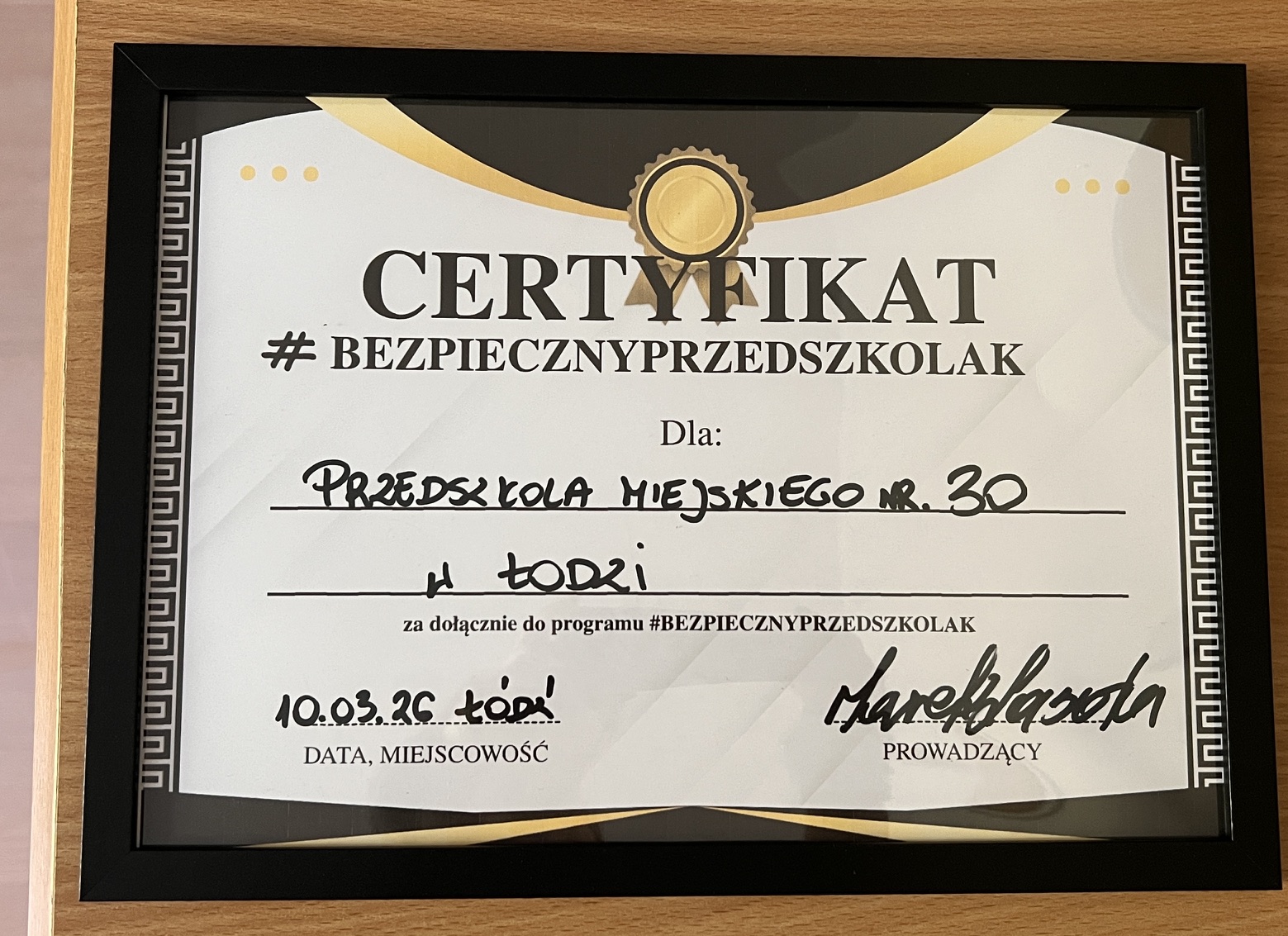 dyplom bezpieczny przedszkolak
